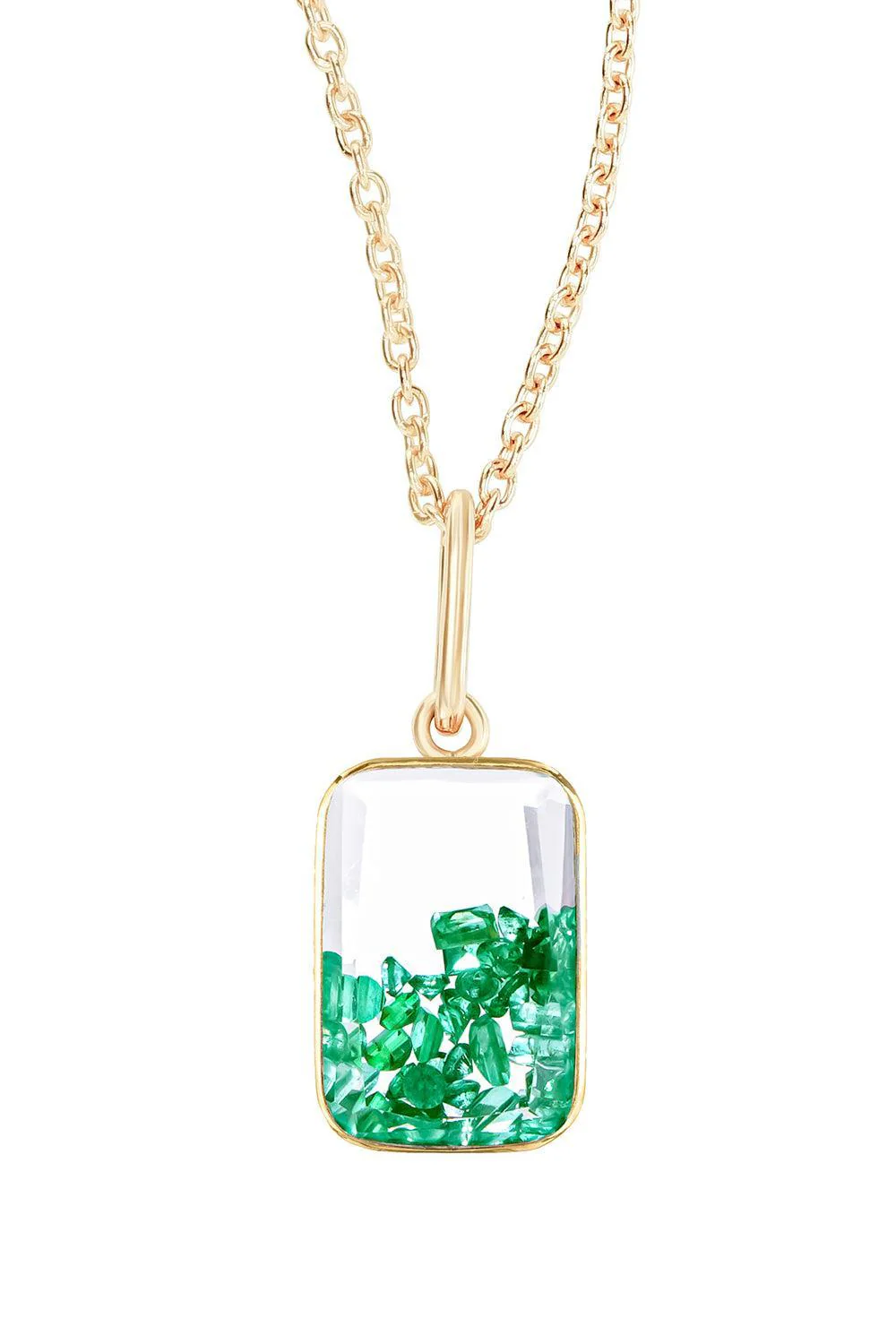 Emerald Petite Ten Fourteen Necklace