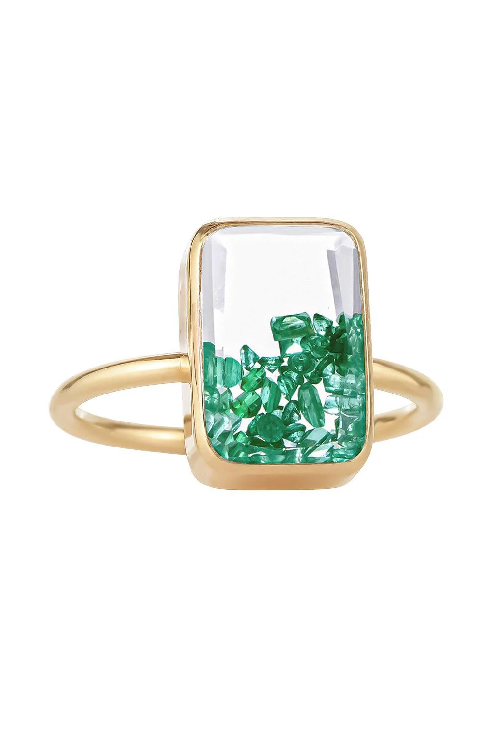 Emerald Petite Ten Fourteen Ring