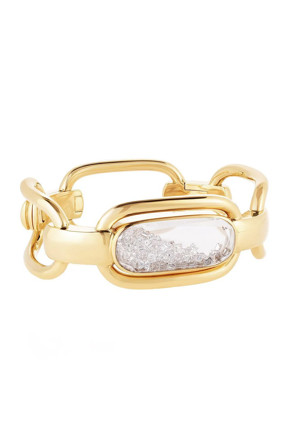 White Sapphire Shaker Elo Bangle Bracelet - Image 3