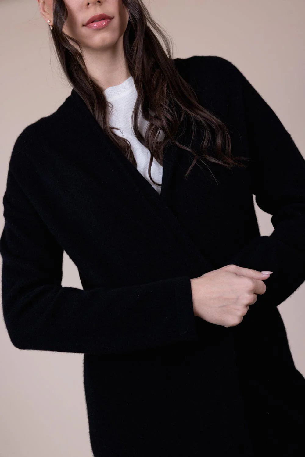 Collared Cardigan - Black - Image 6