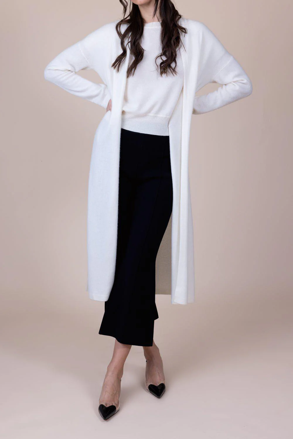 Collared Cardigan - White - Image 2