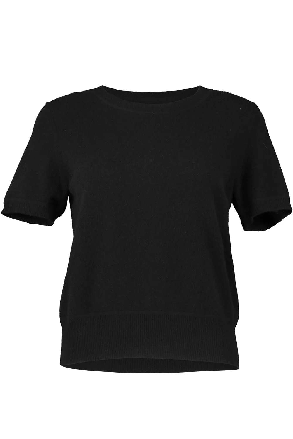 Short Sleeve Cropped Pullover - Black