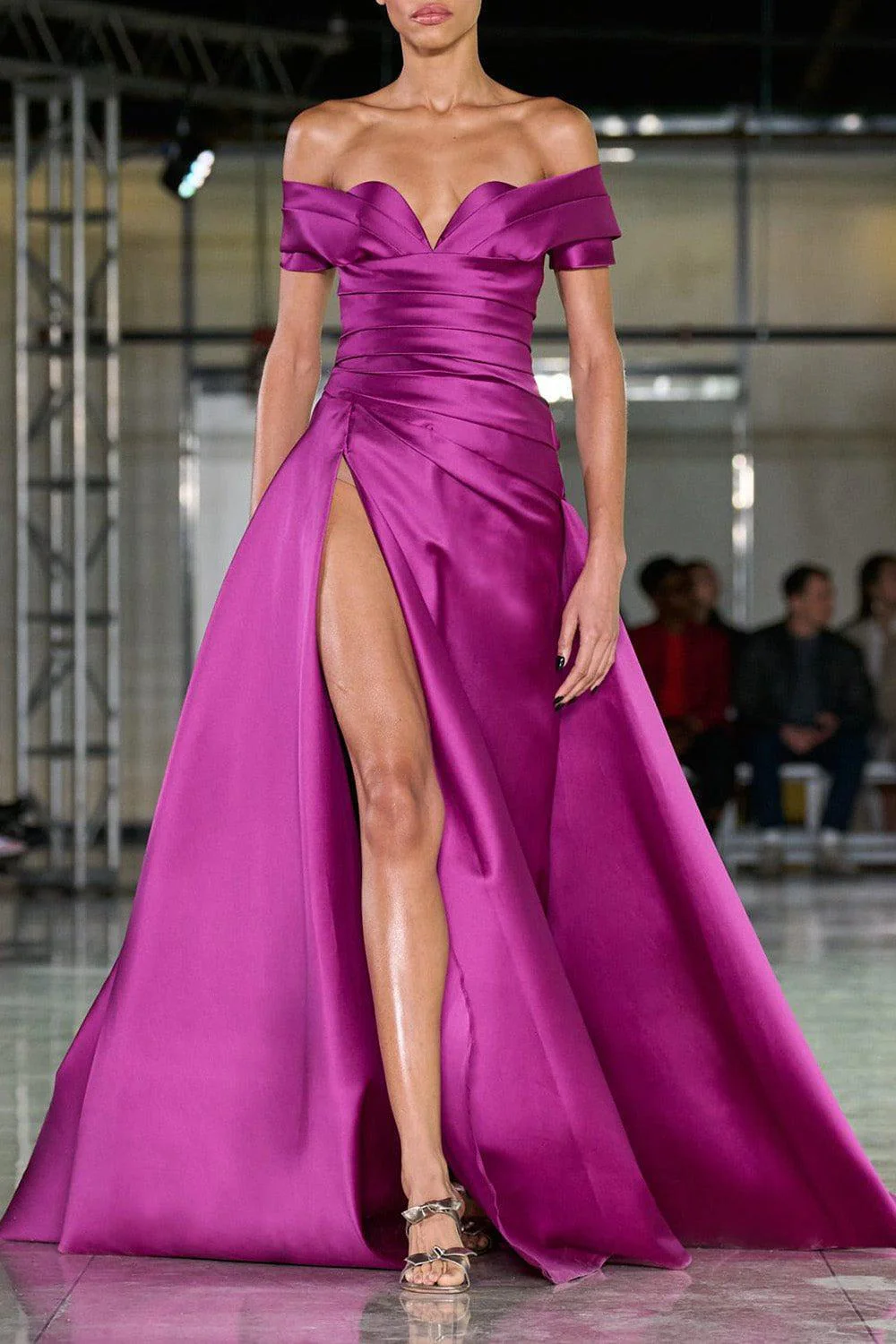 Strapless Pleated Mikado Gown - Image 2
