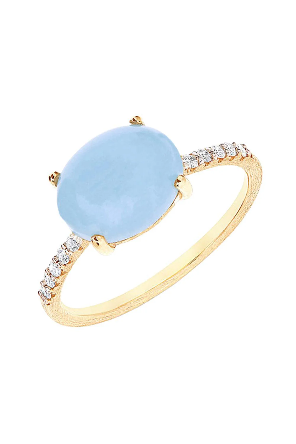 Aquamarine Diamond Azure Stackable Ring - Image 3
