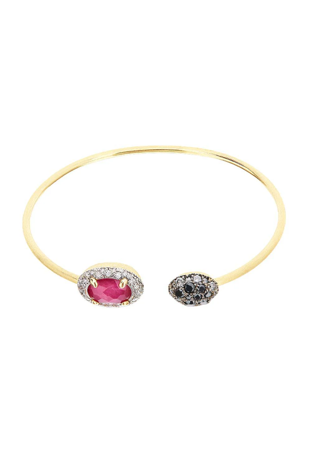 Diamond Ruby Reverse Bangle Bracelet