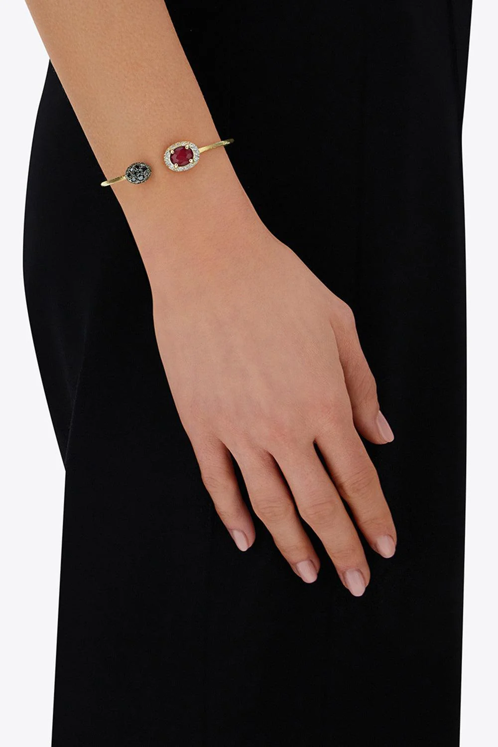 Diamond Ruby Reverse Bangle Bracelet - Image 4
