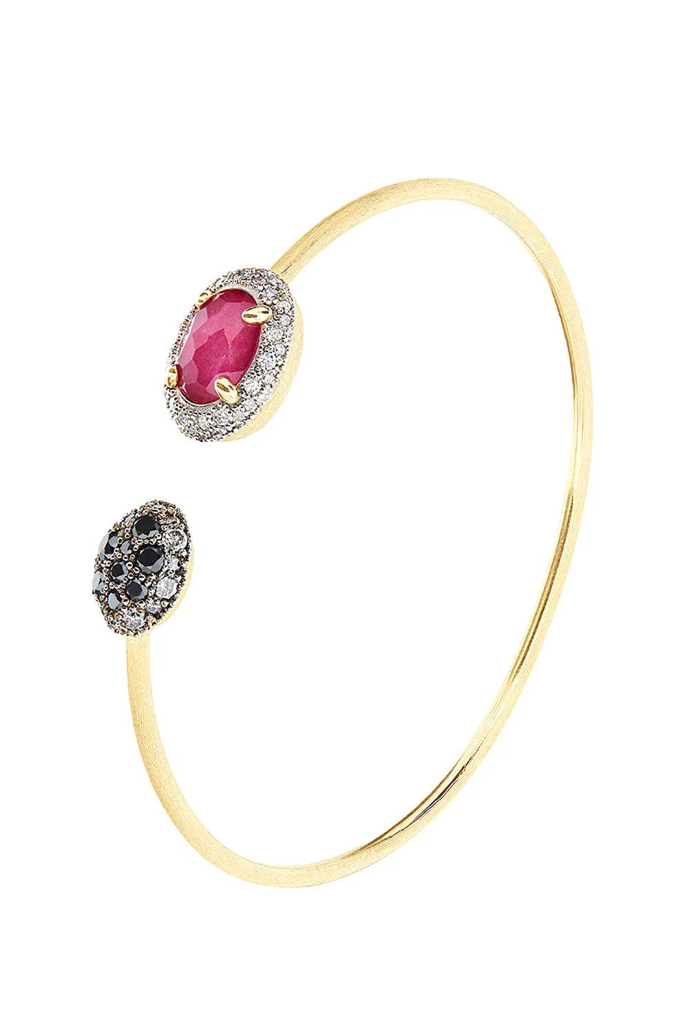 Diamond Ruby Reverse Bangle Bracelet - Image 5