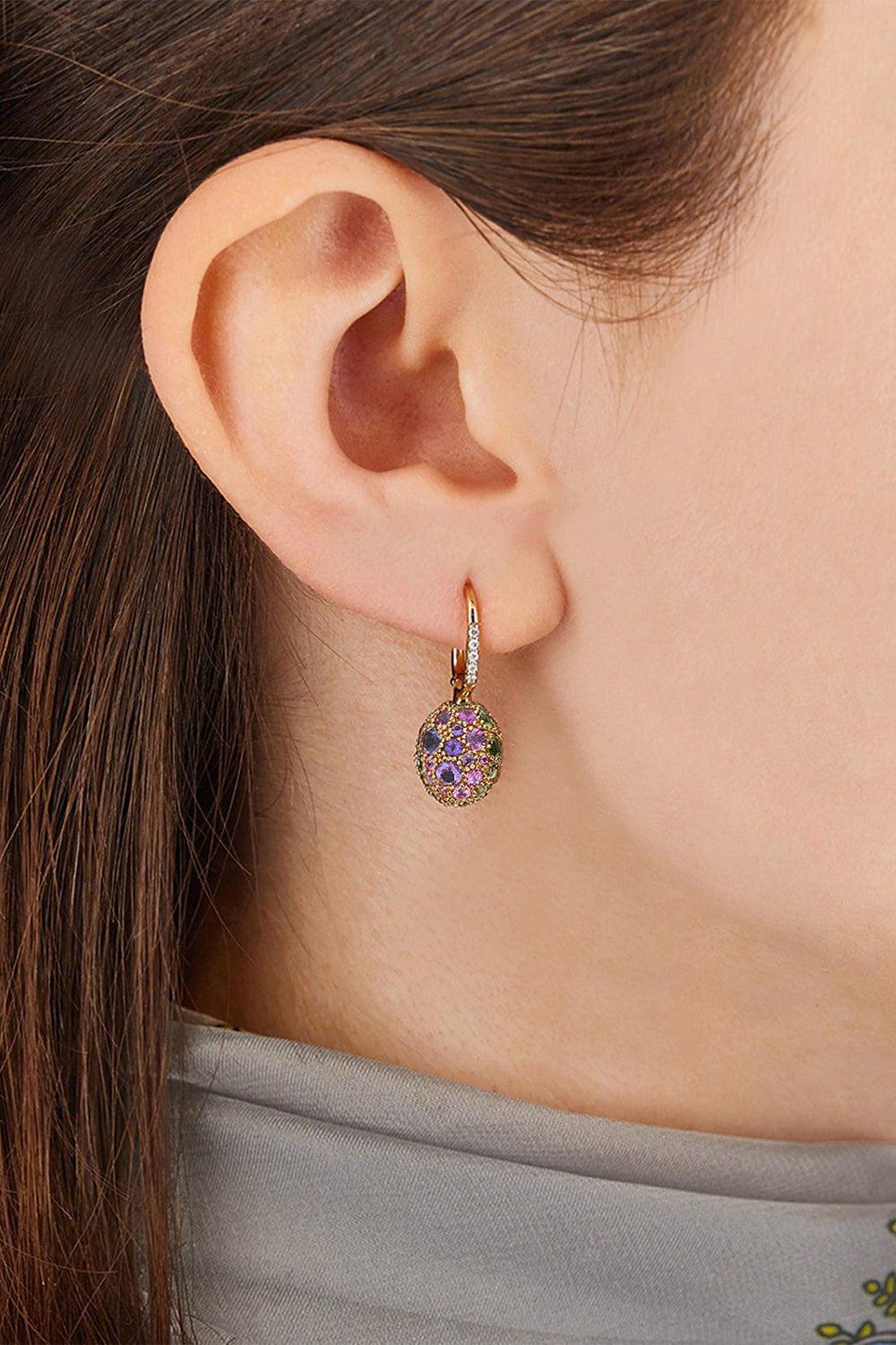 Reverse Small Labradorite Drop Earrings - Image 2