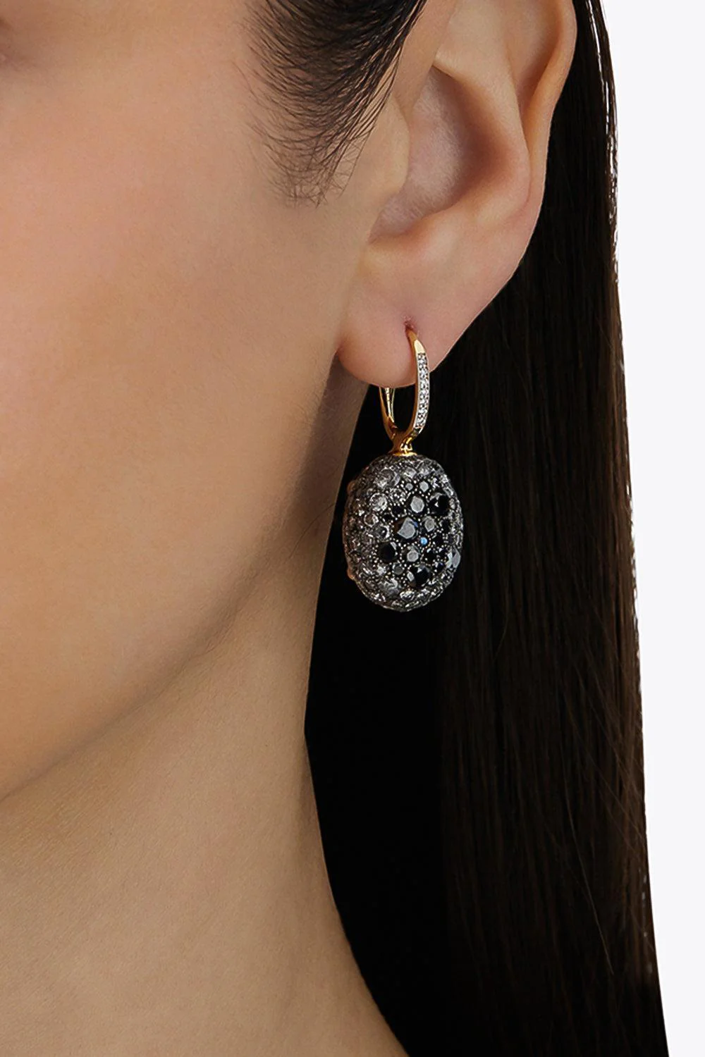 Ruby Diamond Reverse Ciliegine Double Face Drop Earrings - Image 3