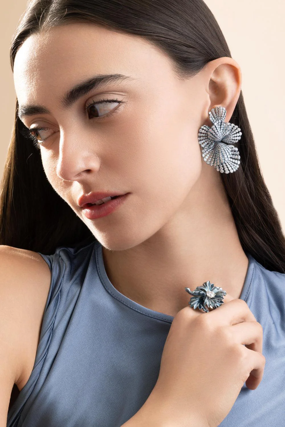 Diamond Blue Nuvoli Earrings - Image 2