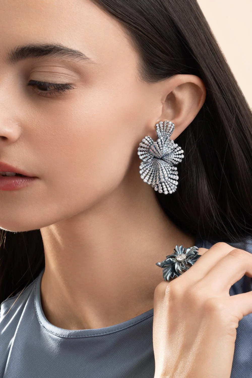 Diamond Blue Nuvoli Earrings - Image 3