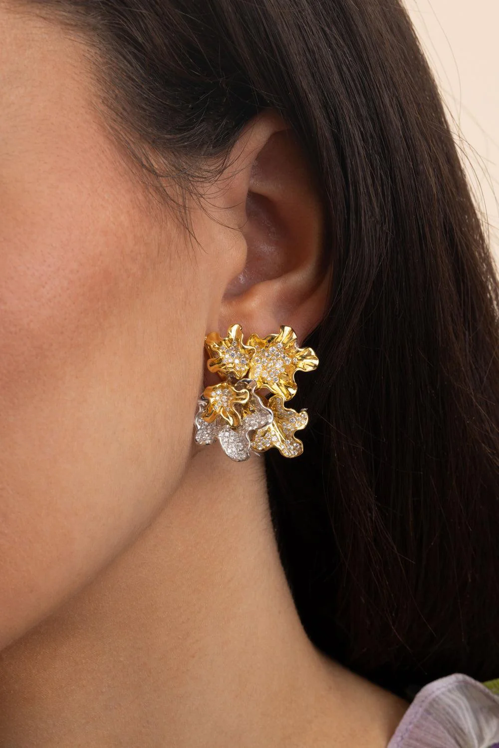 Diamond Feuille Chantal Diamond Earrings - Image 4