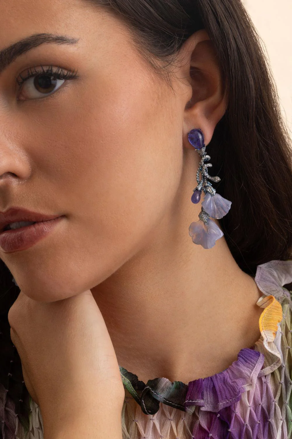 Diamond Tanzanite Gemma Emica Drop Earrings - Image 4