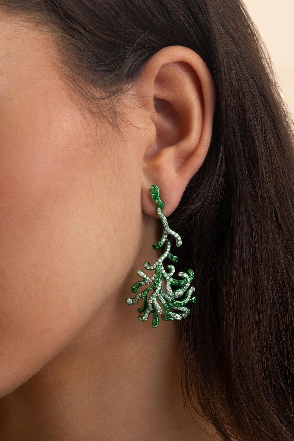 Diamond Tsavorite Cadence Nadia Earrings - Image 4