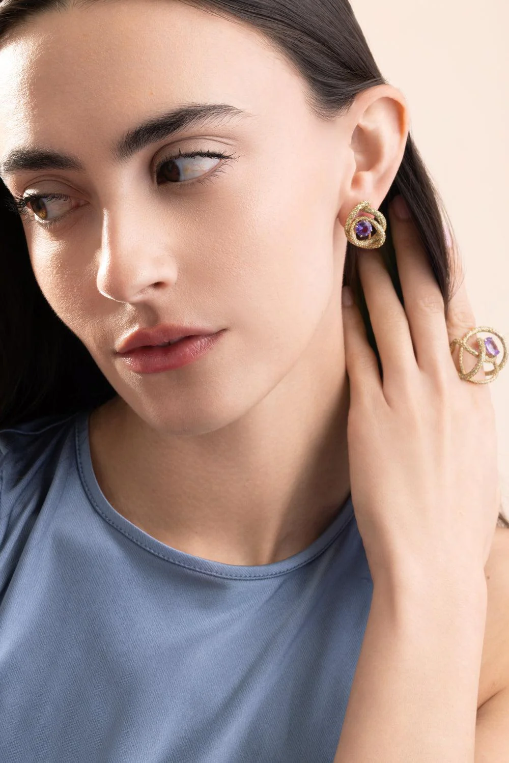 Garnet Sapphire Kalon Earrings - Image 3