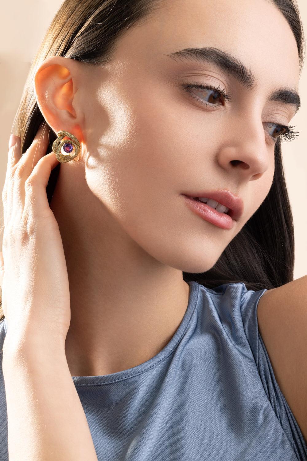 Garnet Sapphire Kalon Earrings - Image 4