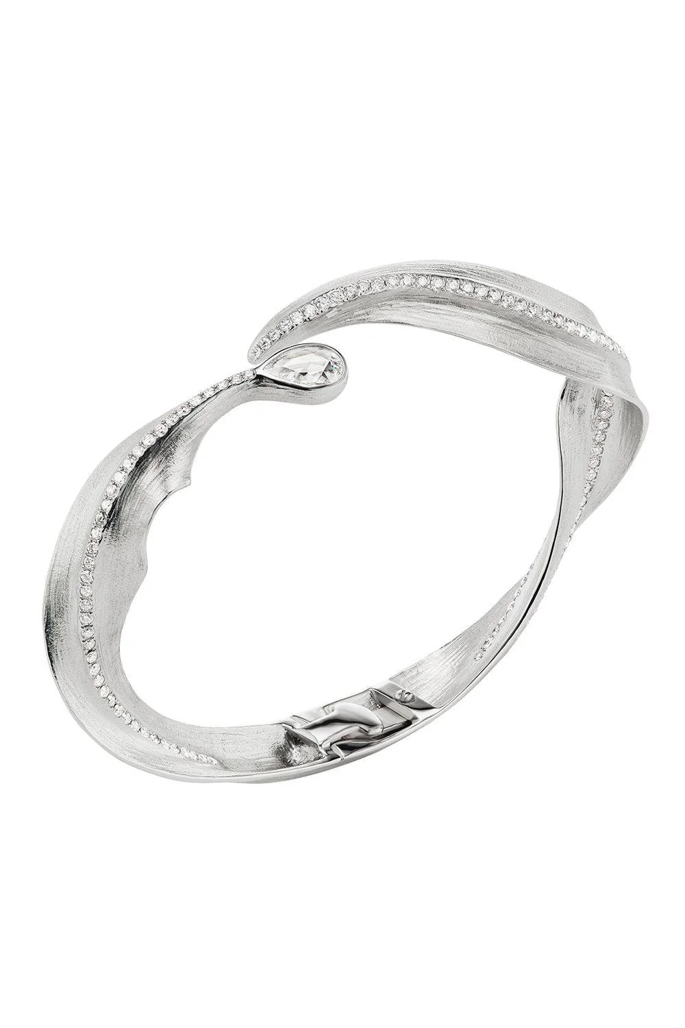 Multi Diamond Feuille Alissa Bangle Bracelet