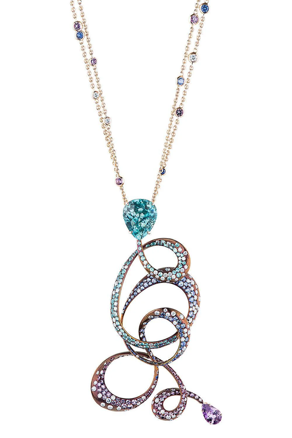 Multi Gemstone Irene Pendant Necklace