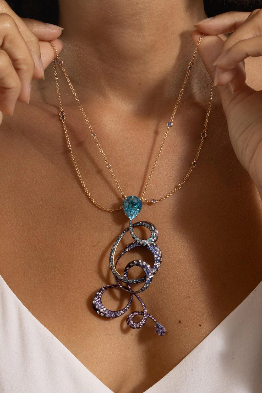 Multi Gemstone Irene Pendant Necklace - Image 3