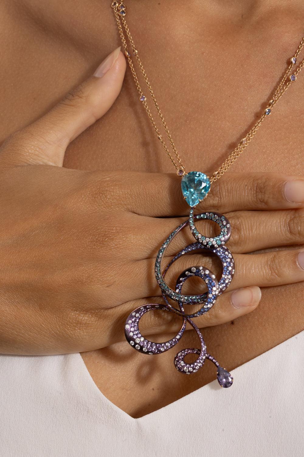 Multi Gemstone Irene Pendant Necklace - Image 4