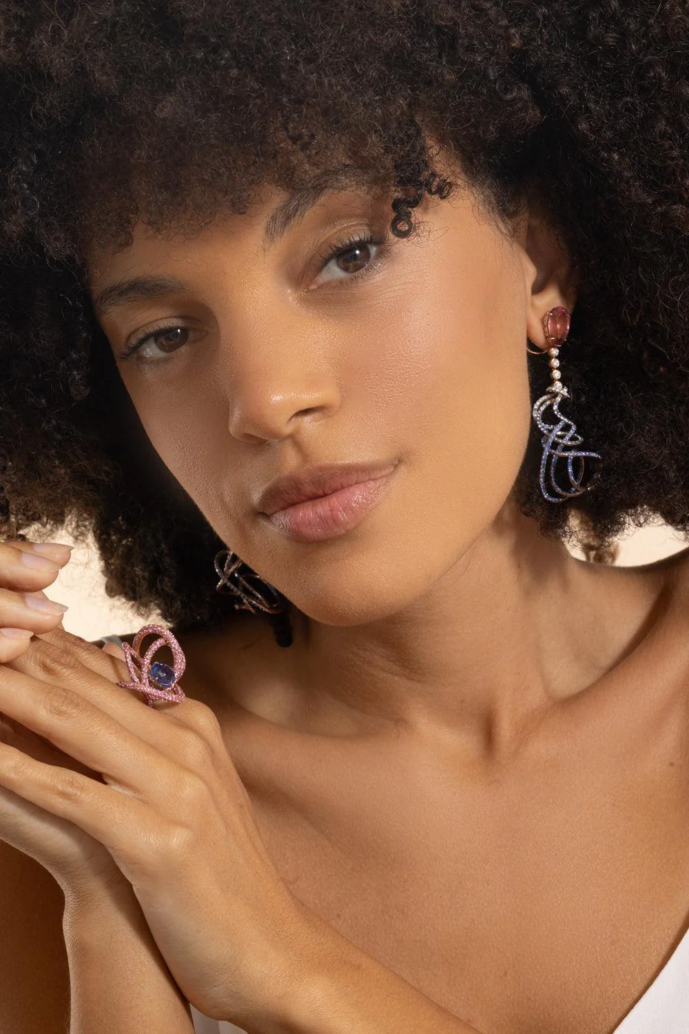 Pink Tourmaline Diamond Elpeeda Earrings - Image 3
