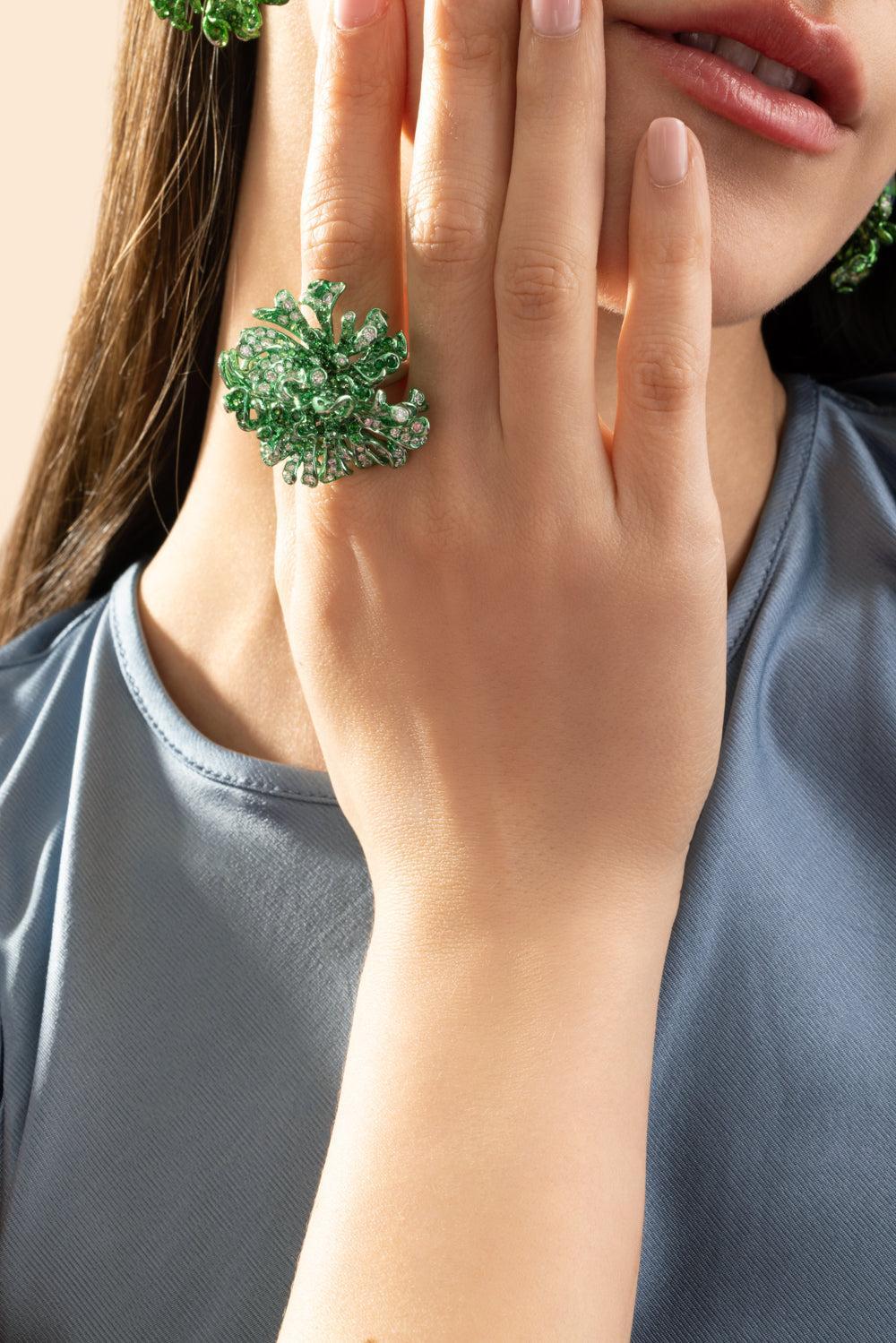 Tsavorite Diamond Green Myra Ring - Image 3