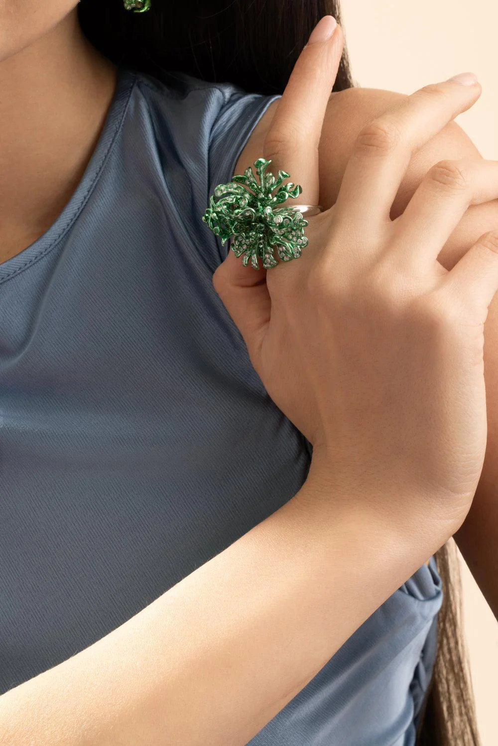 Tsavorite Diamond Green Myra Ring - Image 4
