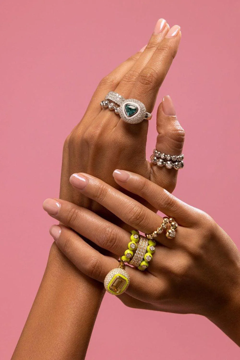 Neon Yellow Audrey Eternity Ring - Image 2