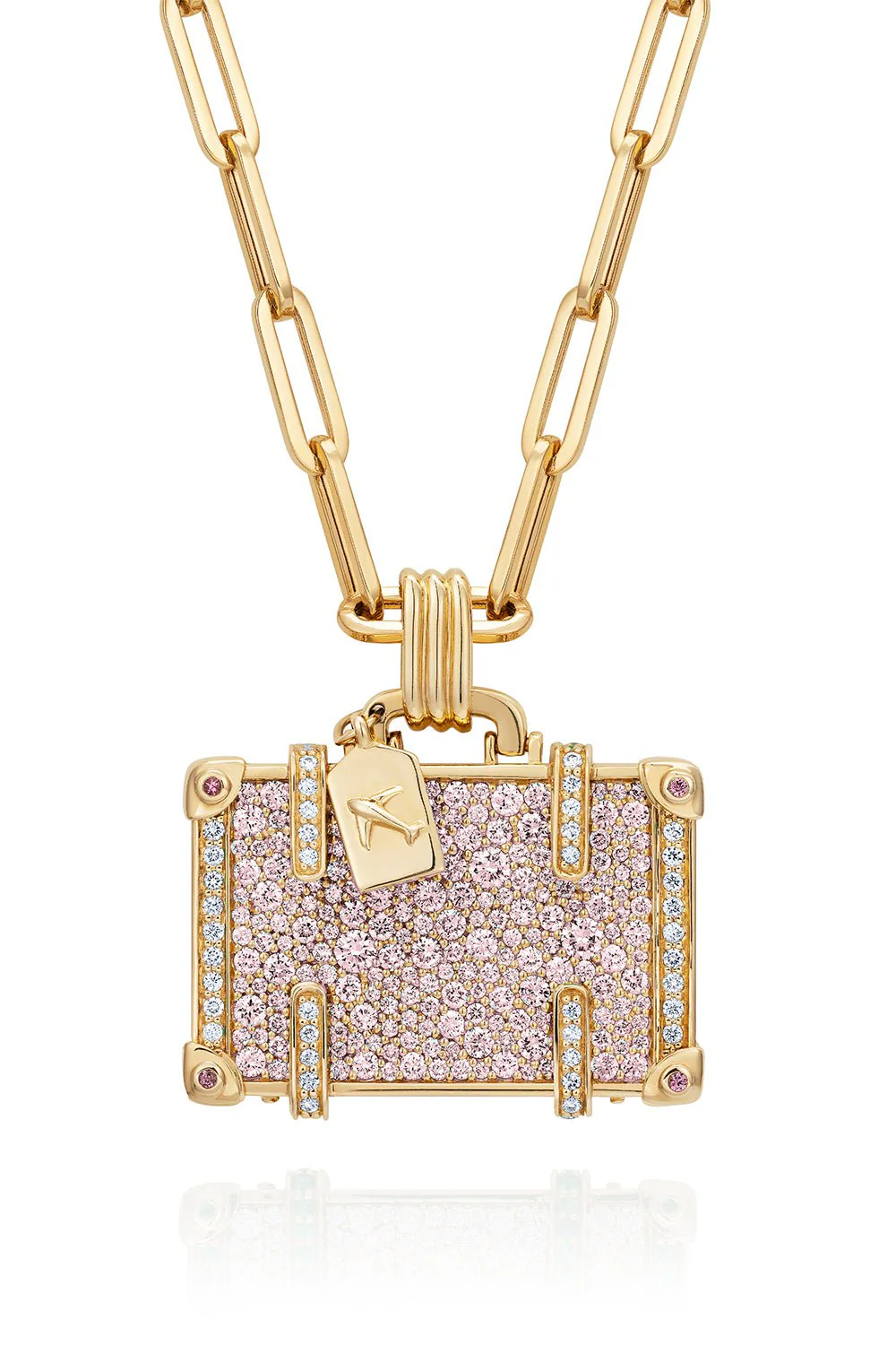 Large Pink Sapphire Travel Necklace