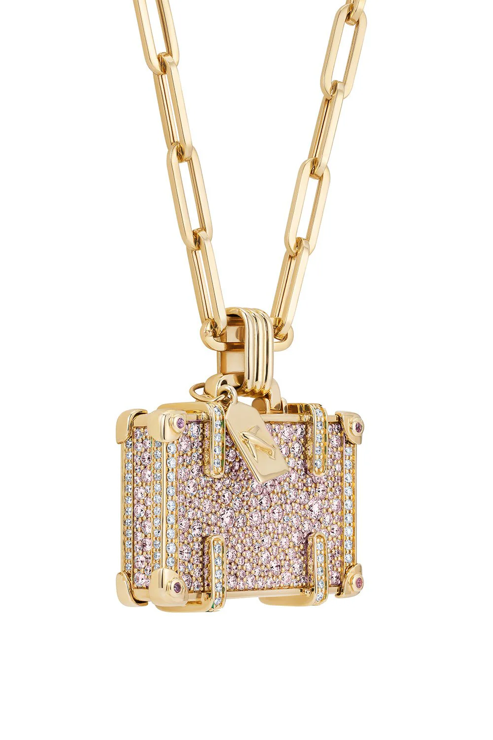 Large Pink Sapphire Travel Necklace - Image 8