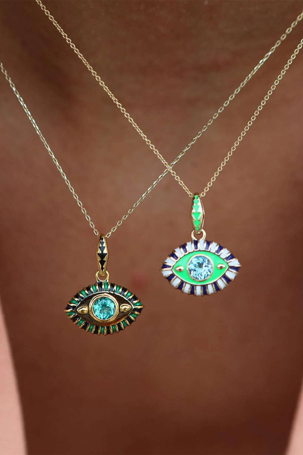 Life In Colour Green Eye Pendant Necklace - Image 2