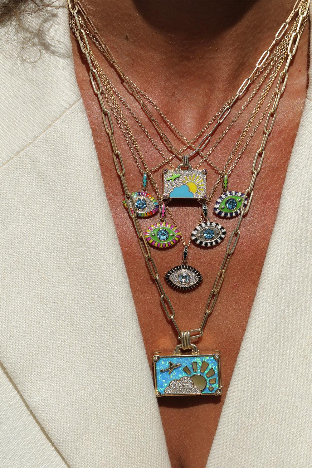 Life In Colour Green Eye Pendant Necklace - Image 3