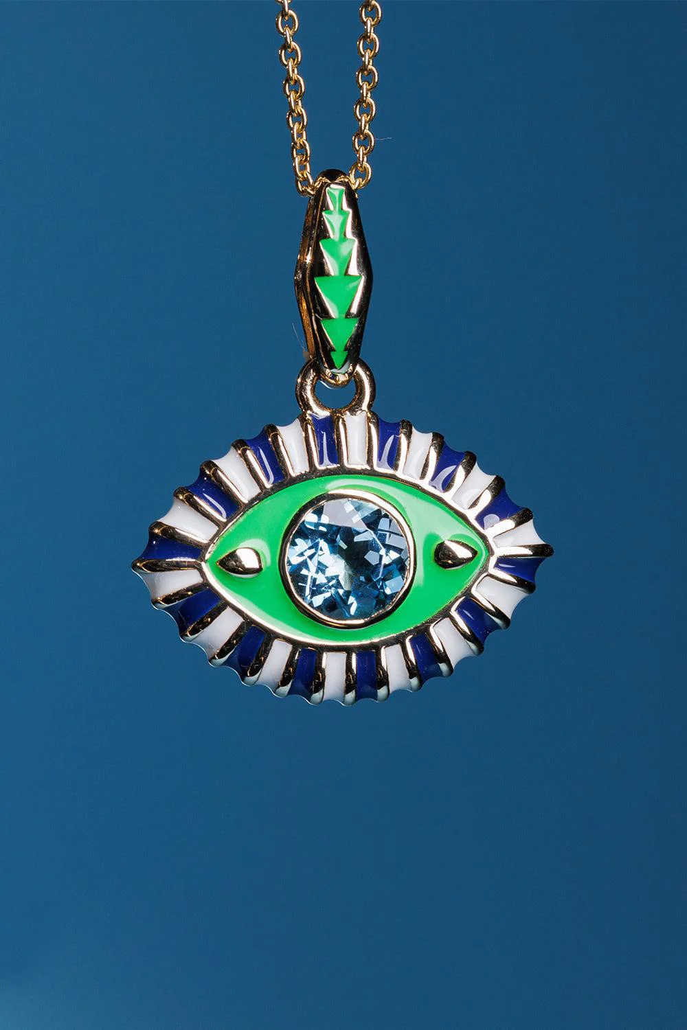Life In Colour Green Eye Pendant Necklace - Image 4