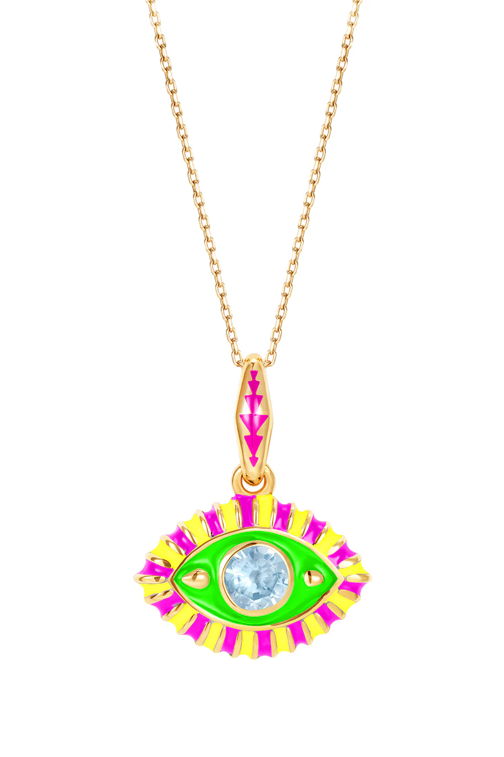 Life In Colour Pink Eye Pendant Necklace