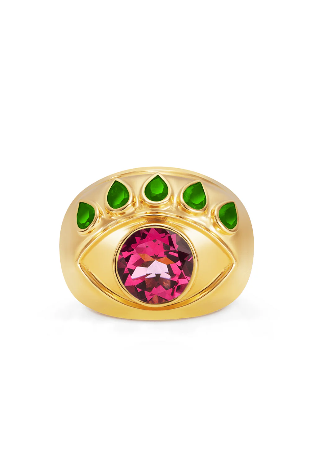 Pink Topaz Tsavorite Ready To See You Ring