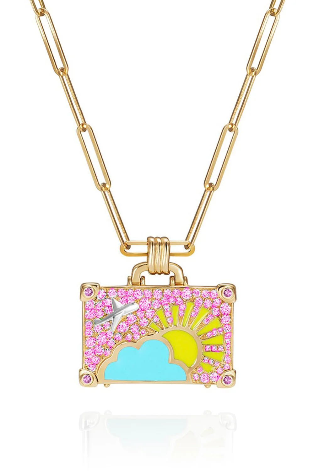 Small Cotton Candy Suitcase Necklace