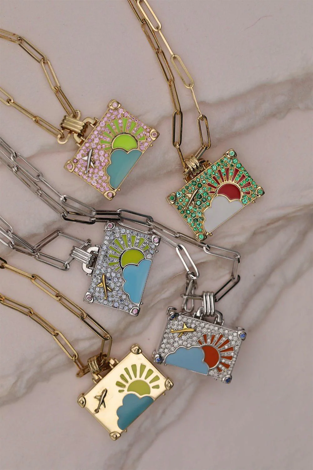 Small Diamond Weekend Trip Suitcase Necklace - Image 3