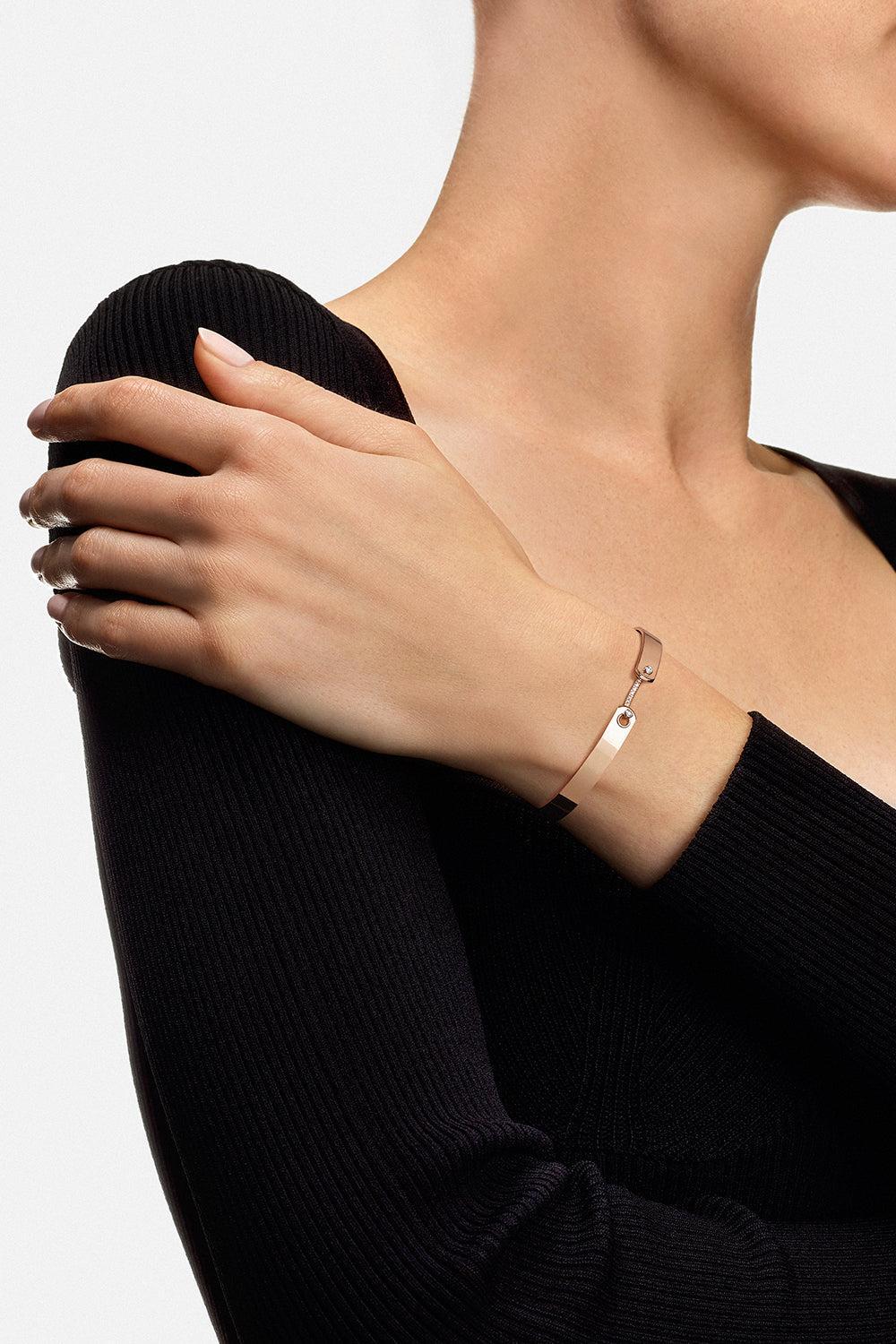 Baby Pink Mood Bangle Bracelet - Rose Gold - Image 5