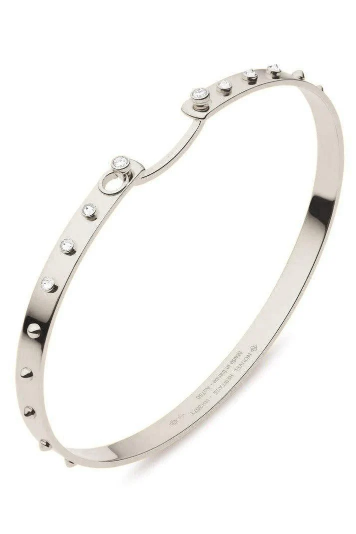 Brunch In NY Mood Bangle Bracelet - White Gold