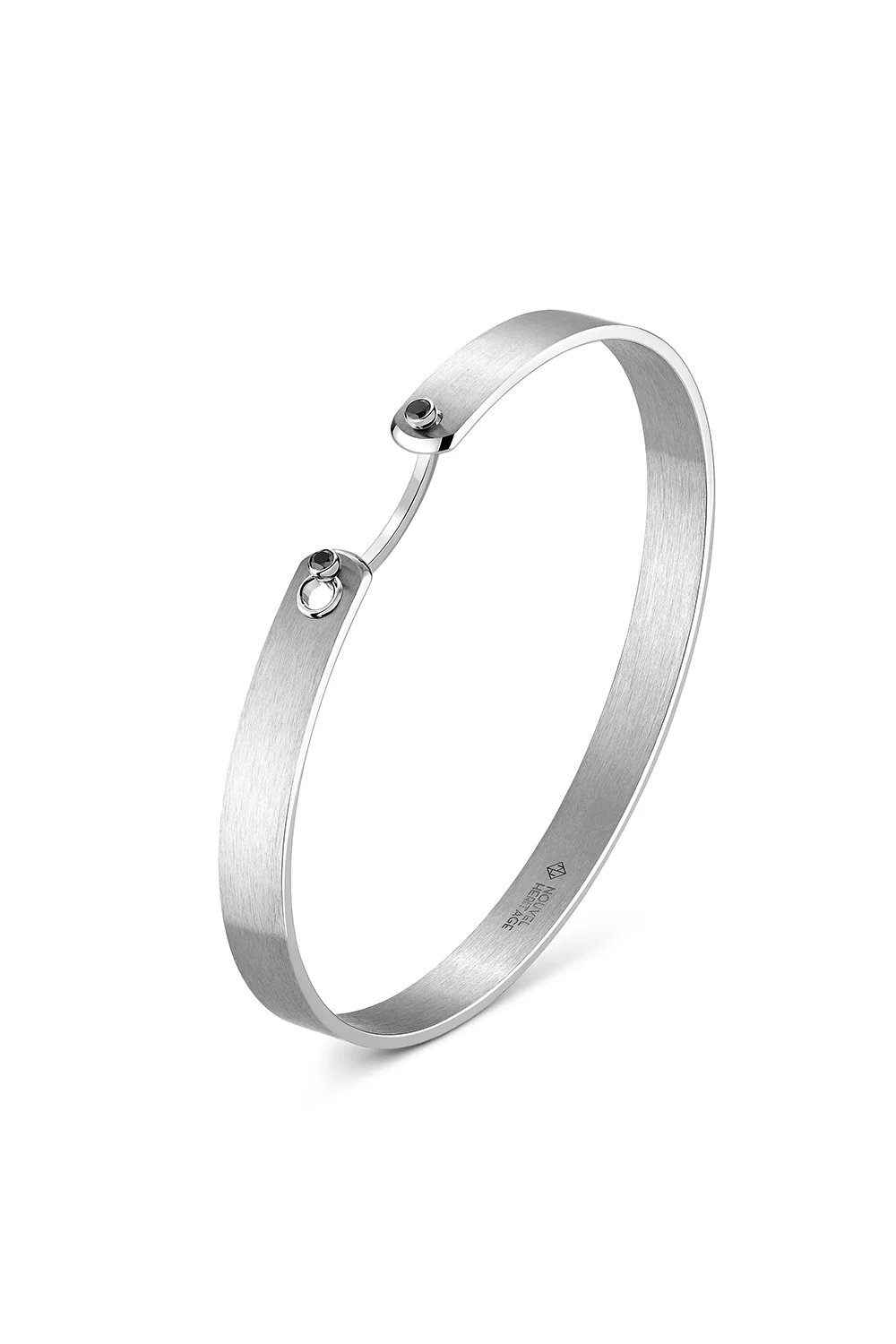 Paris From The Sky Mood Bangle Bracelet - White Gold - Image 2