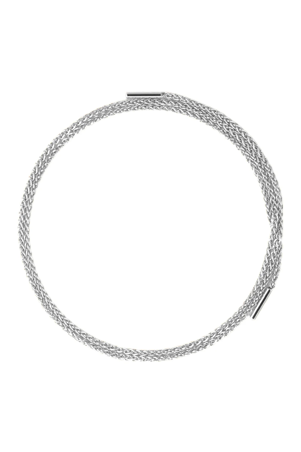 MM Latch Chain Necklace - White Gold