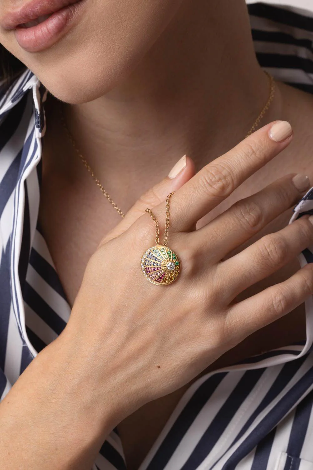 Rainbow Medallion Necklace - Image 2