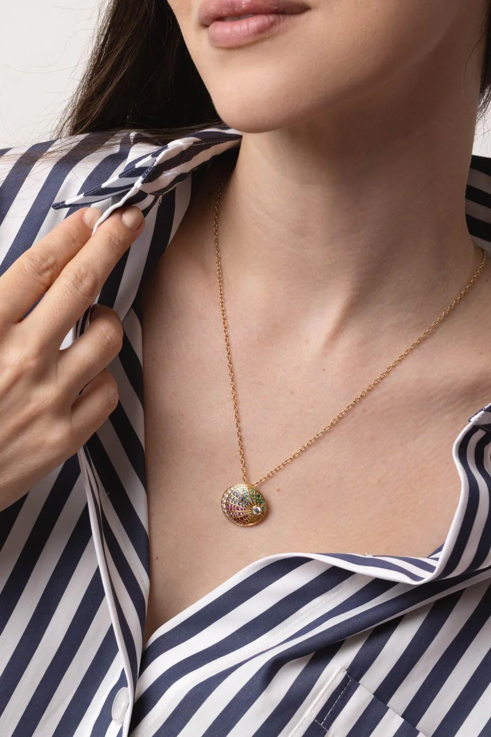 Rainbow Medallion Necklace - Image 4
