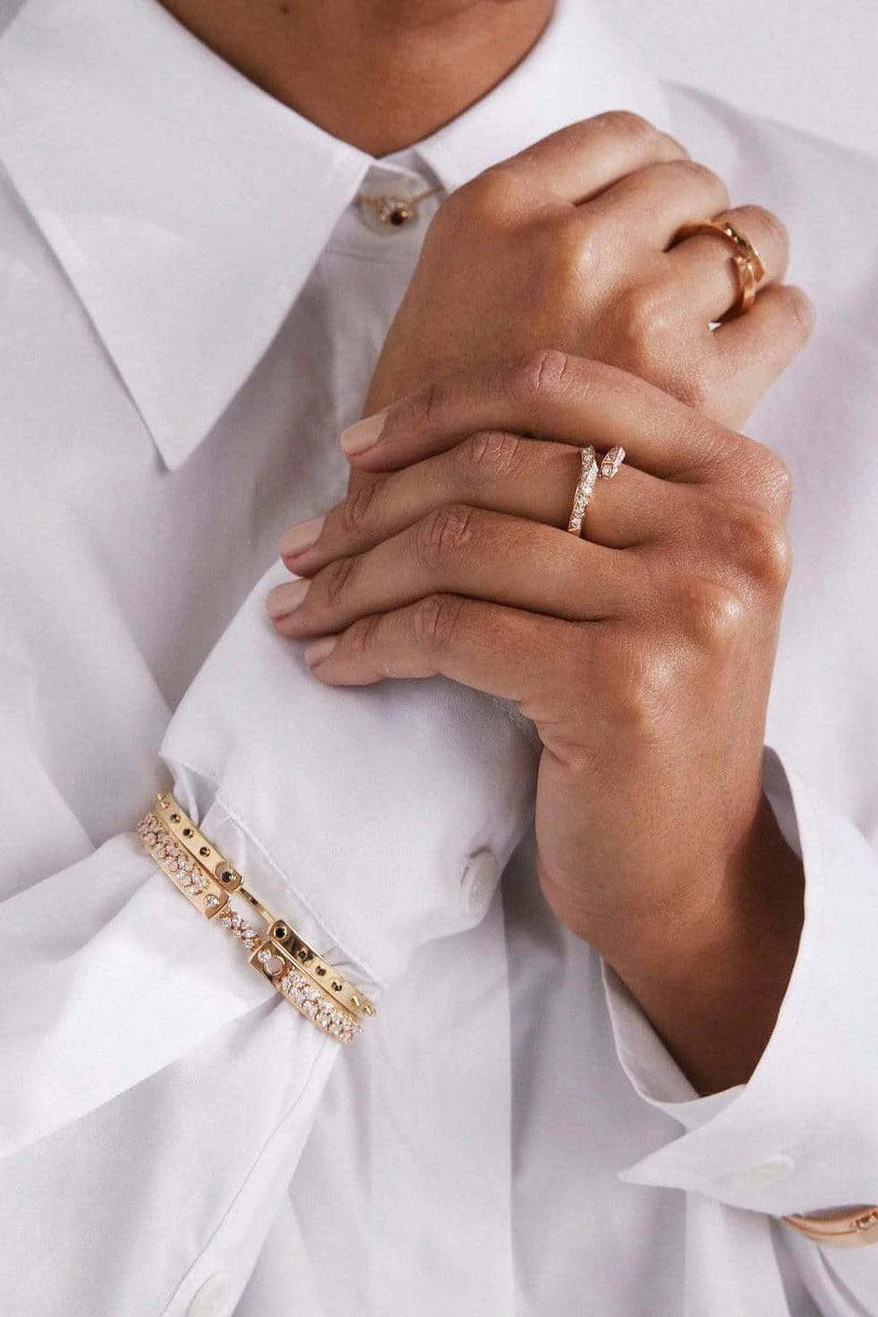 Soiree Mood Bangle Bracelet - Rose Gold - Image 5