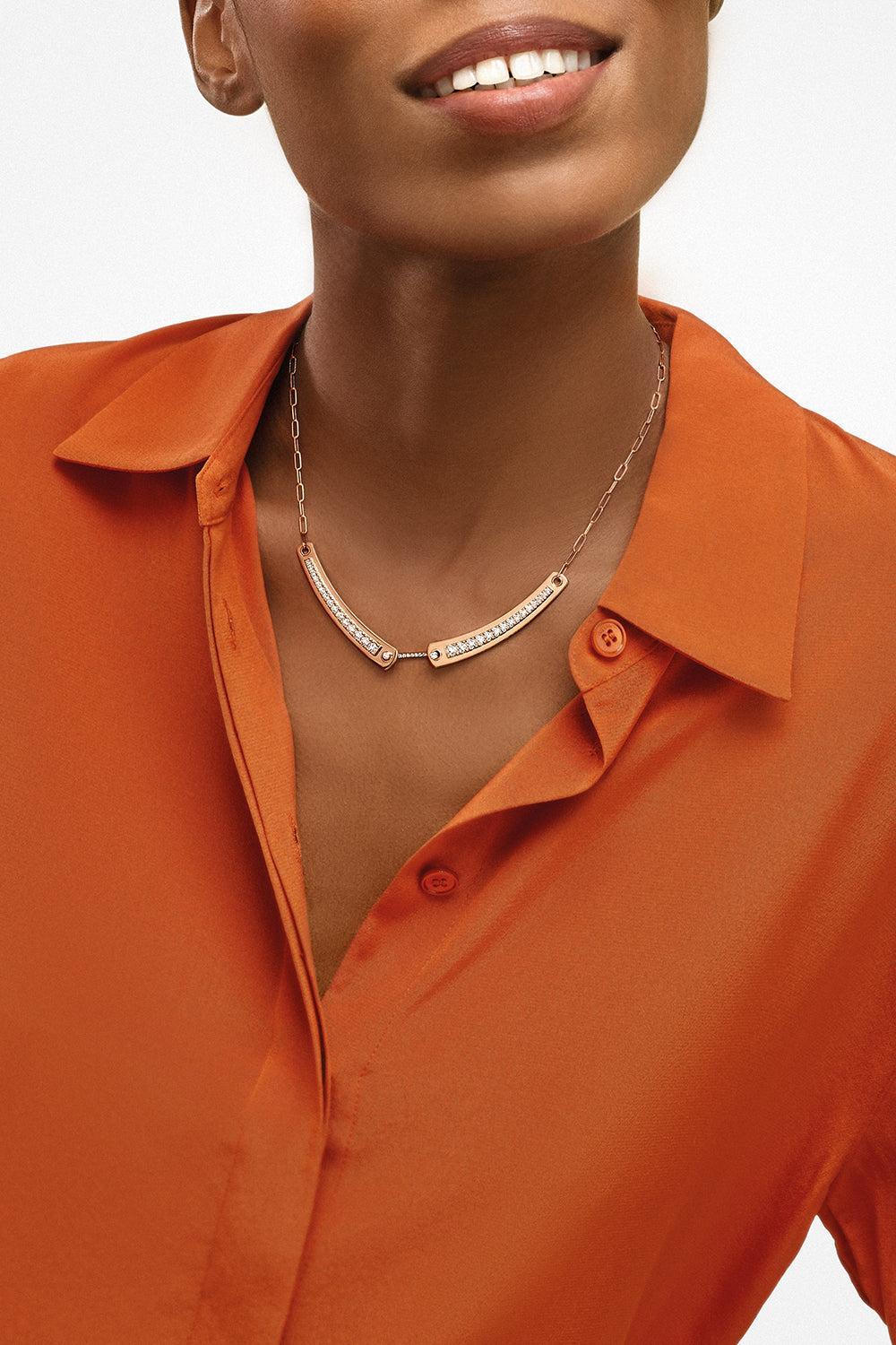 Tuxedo Mood Necklace - Rose Gold - Image 2