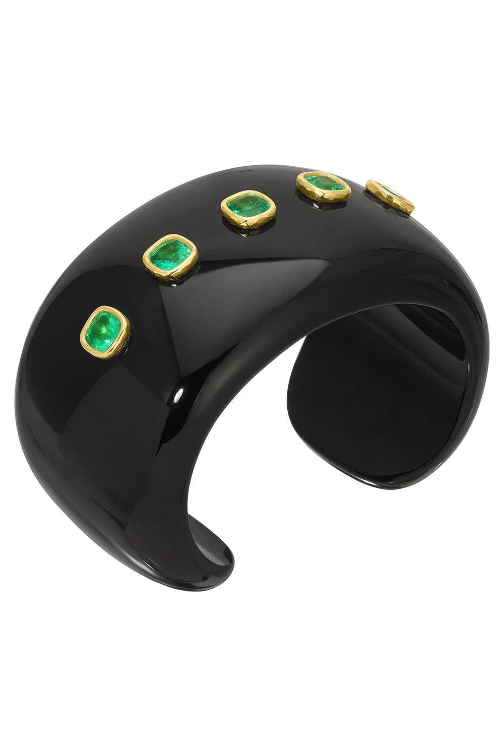 Black Jade Emerald Cuff Bracelet - Image 4