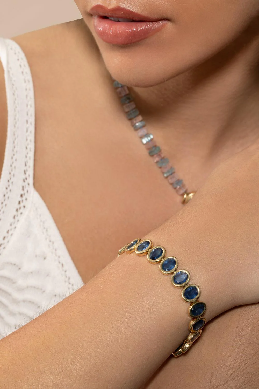 Blue Sapphire Jumbo Nesting Bracelet - Image 3