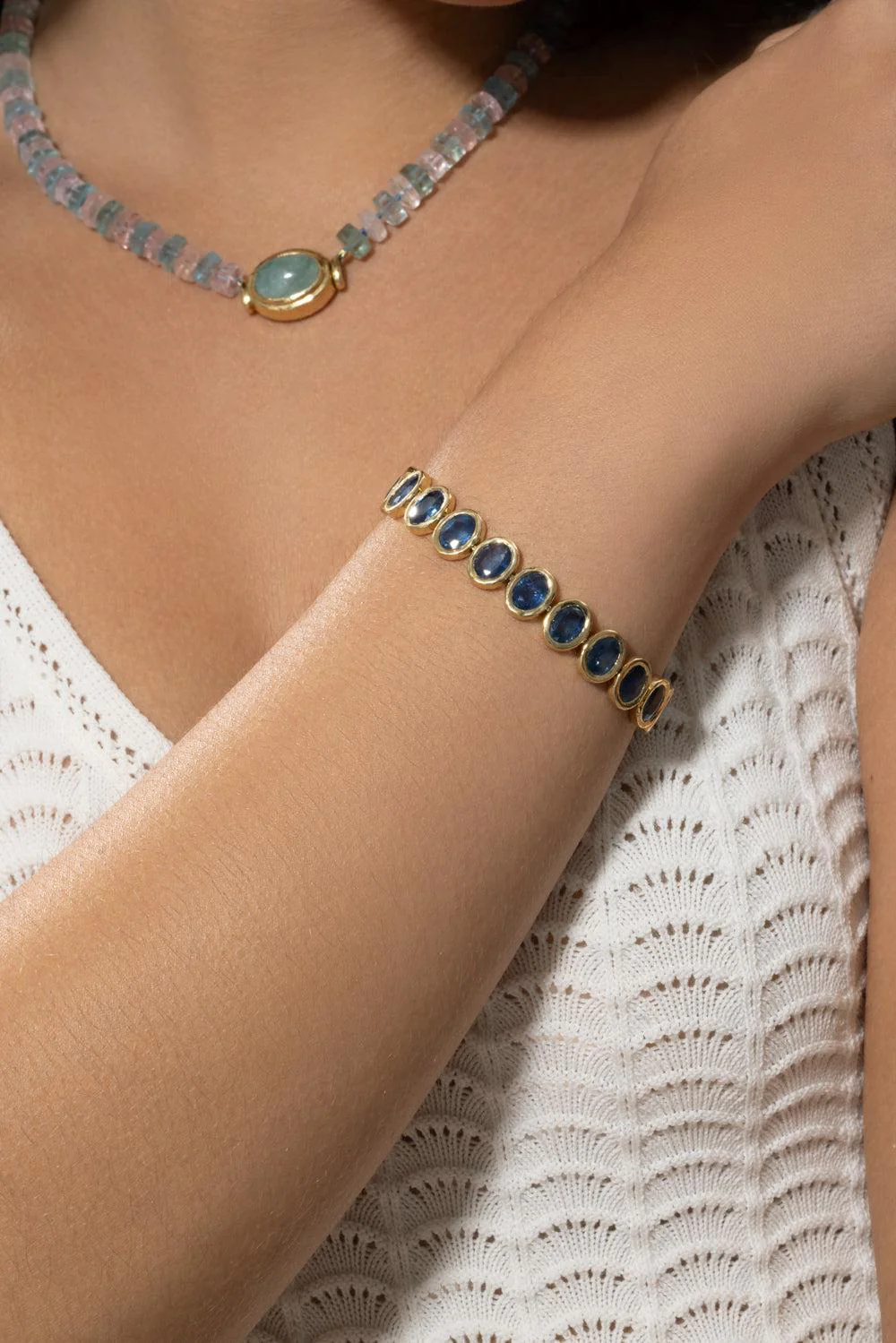 Blue Sapphire Jumbo Nesting Bracelet - Image 4