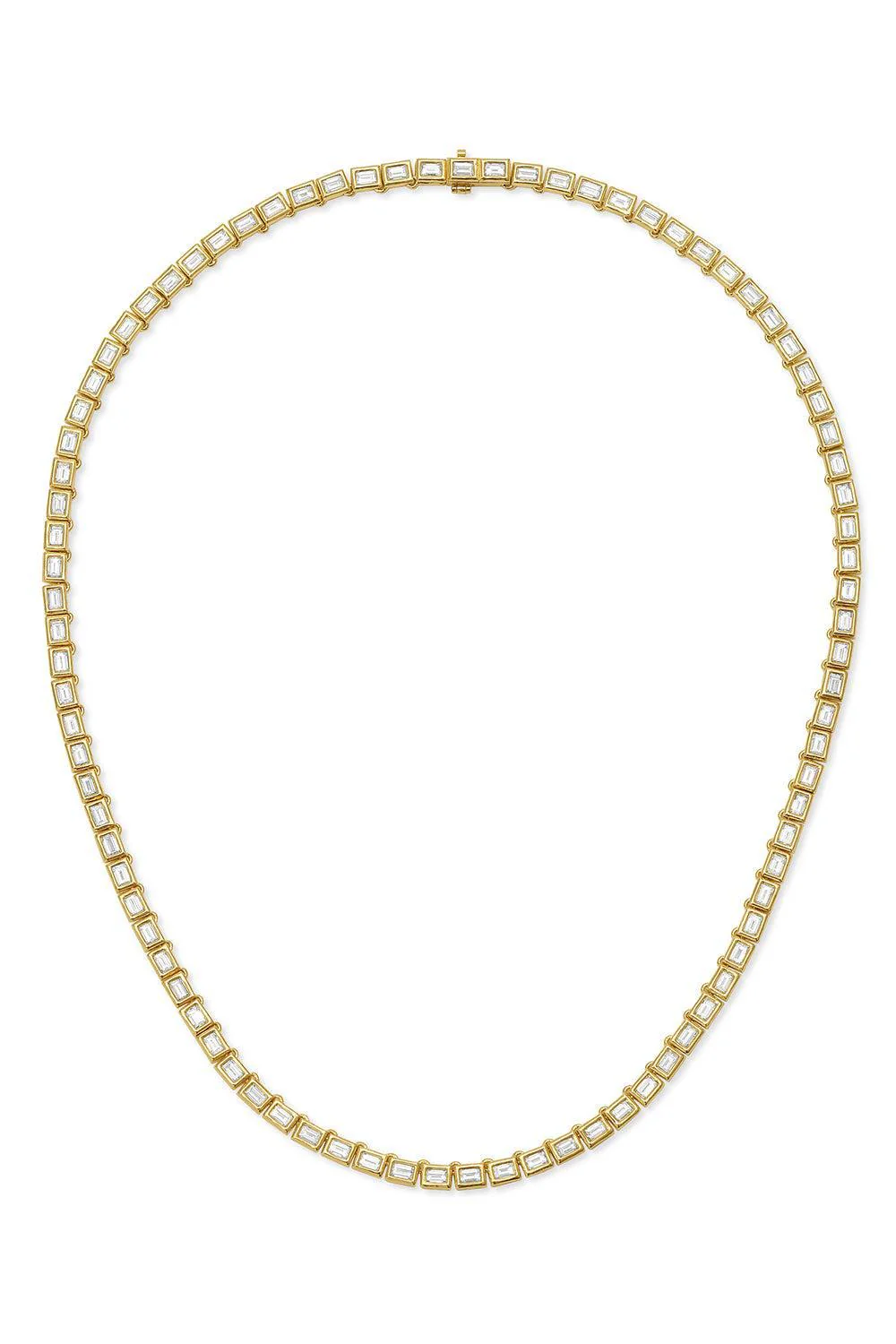 Diamond Baguette Nesting Gem Tennis Necklace