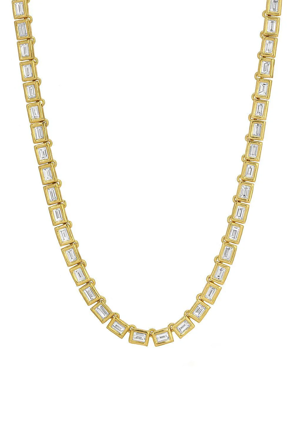 Diamond Baguette Nesting Gem Tennis Necklace - Image 4